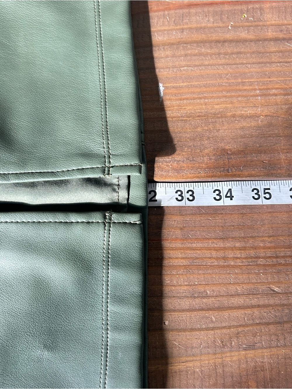 Cabi "Kick It" Skirt Style #4765 Olive Green Faux Leather Midi Size 4 Vegan - Picture 7 of 7
